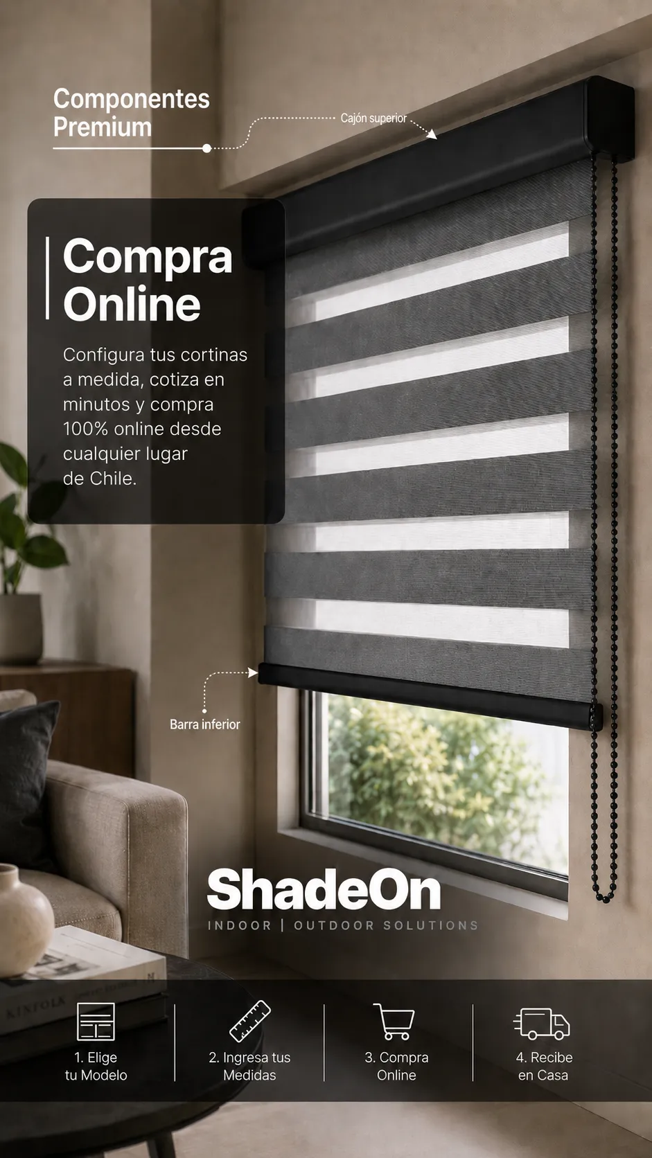 Compra online ShadeOn - Cortinas Roller a medida